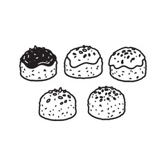 Hand Drawn Line Art of Savory Meatloaf Meal