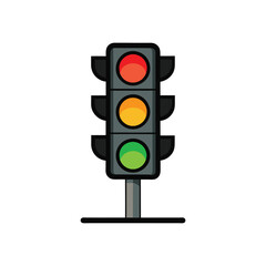 Traffic light vector illustration on white background