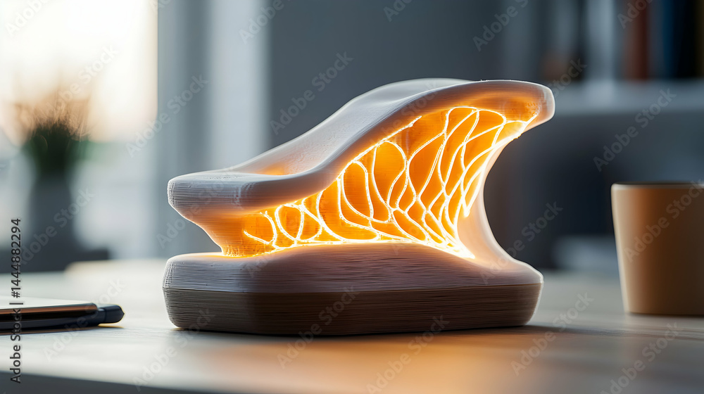 Aufkleber a unique lamp design featuring a layered construction with an internal glowing pattern. ideal for ad