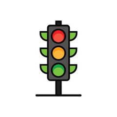 Traffic light vector illustration on white background