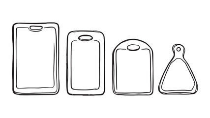 Cutting board line art abstract modern artwork for food prep