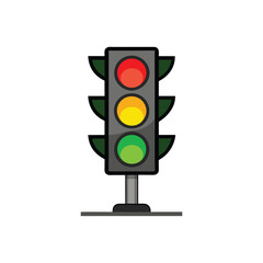 Traffic light vector illustration on white background