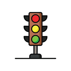 Traffic light vector illustration on white background