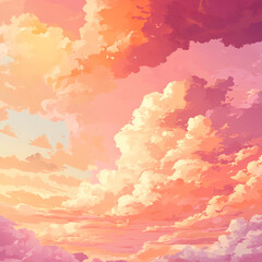 Breathtaking sunset skies over tranquil landscape digital art serene environment vibrant viewpoint