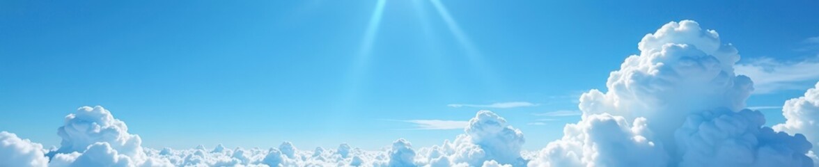 Towering cirrus clouds paint delicate streaks across a deep blue sky , light, blue
