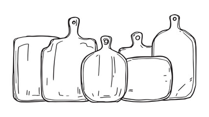 Cutting board line art sleek creative drawing for culinary lovers