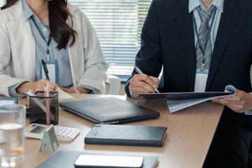 Business investor analyzing a valuation data forecast a investment project