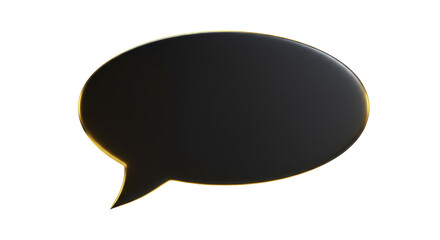 Isolated Black Speech Bubble with Gradient Effect