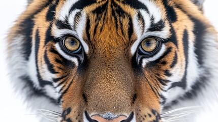 Fototapeta premium Majestic Tiger Close-Up: An Intense Gaze into the Wild