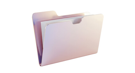 Isolated Pastel Folder with Documents