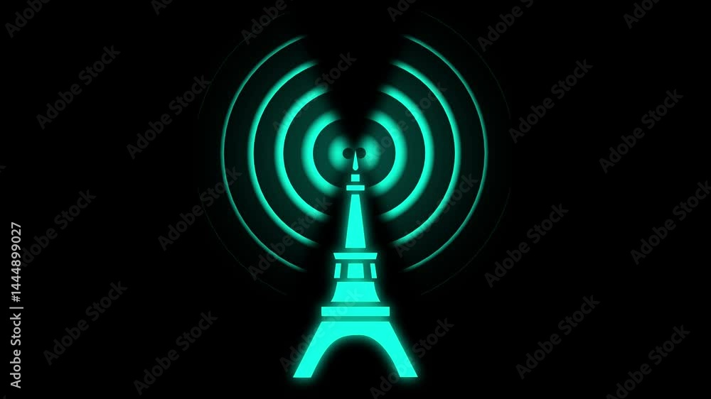 Aufkleber expanding arc waves motion graphics and radio waves background animation