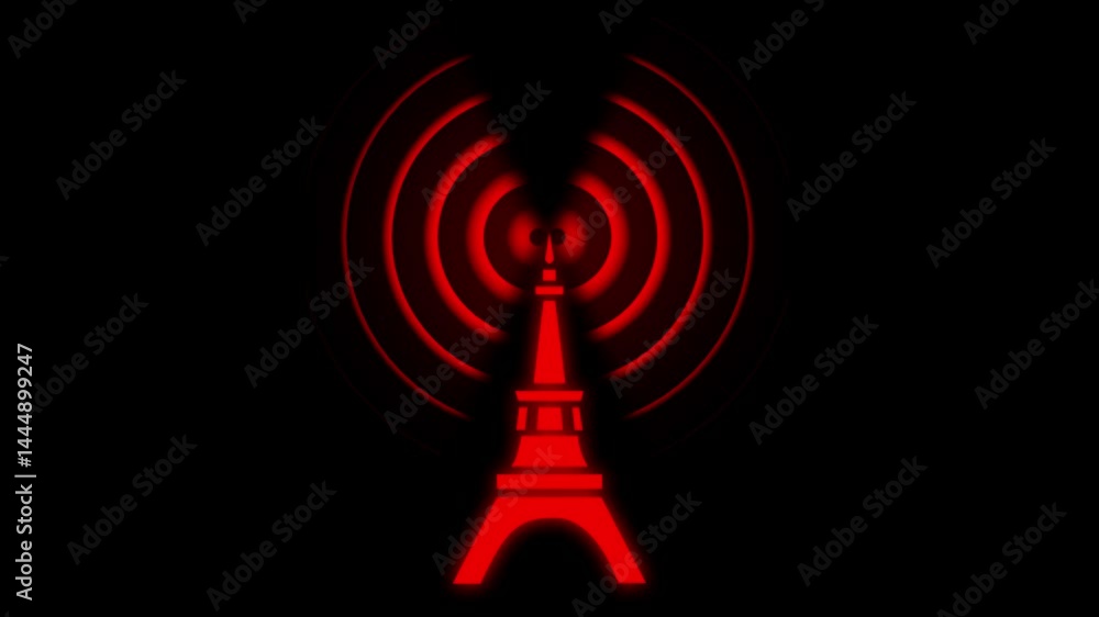 Aufkleber expanding arc waves motion graphics and radio waves background animation
