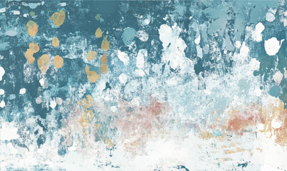 abstract watercolor blue water rectangle frame, background with splashes