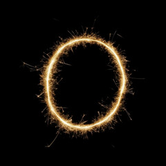 Bengal Sparkling Light Letter O Overlay - Dazzling Light Text Effect for Glamorous Designs. Perfect for Festive, Luxury and Celebration Projects.
