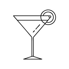 martini glass icon, martini glass vector illustration-simple illustration of martini glass, perfect for martini glass logos and icons