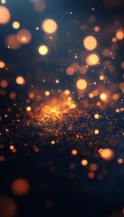 Obraz premium Abstract Festive Background with Glowing Particles, Bokeh Lights, and Sparkling Glitter Effect
