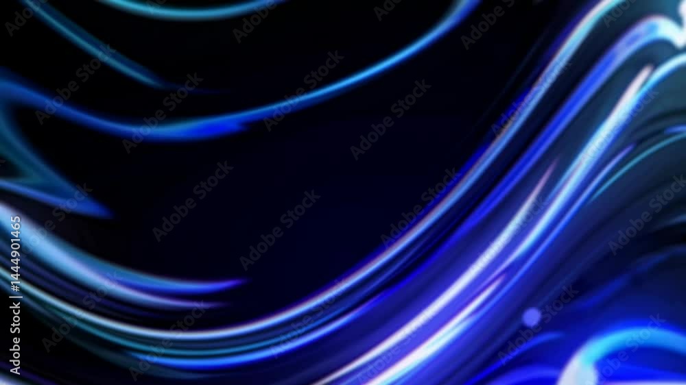 Poster abstract video concept with flowing blue and white light trails. captured from a dynamic, angled per