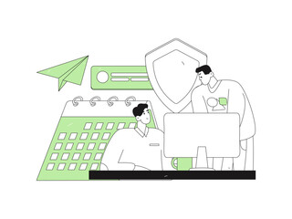 Business network security character flat vector concept operation hand drawn illustration
