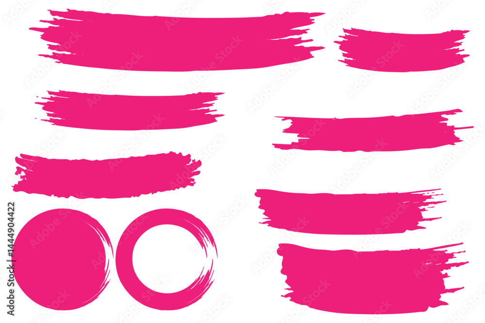 Poster set of different brush strokes. paintbrush vector collection. grunge texture stroke line.