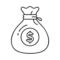money bag icon, money bag vector illustration-simple illustration of money bag, perfect for money bag logos and icons