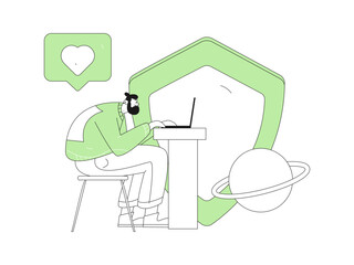 Business network security character flat vector concept operation hand drawn illustration
