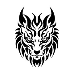 Obraz premium lion head tattoo vector
