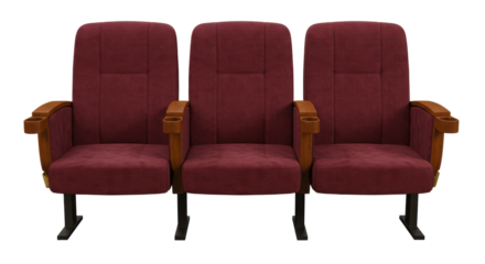 Isolated Red Theater Chairs