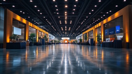 Spacious convention hall interior