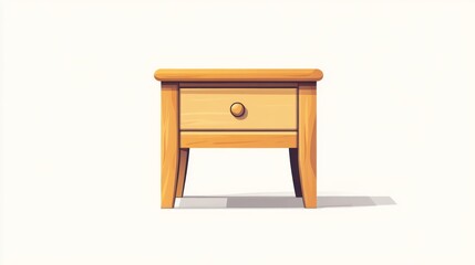 Simple wooden bedside table