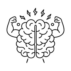 power thinking brain icon, power thinking brain vector illustration-simple illustration of power thinking brain, perfect for power thinking brain logos and icons