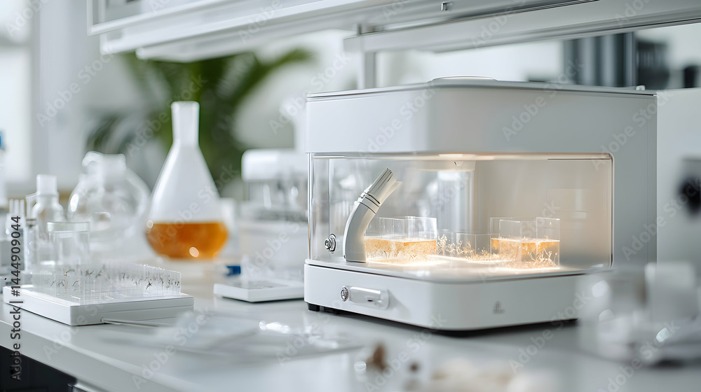Poster a lab setup showcases scientific equipment likely for research or analysis. possible uses include sa