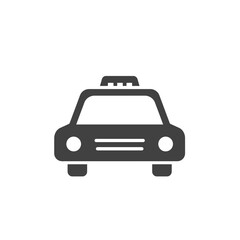 Obraz premium Taxi Icon: A simple and clear image featuring a taxi cab icon, representing urban transportation and travel services.