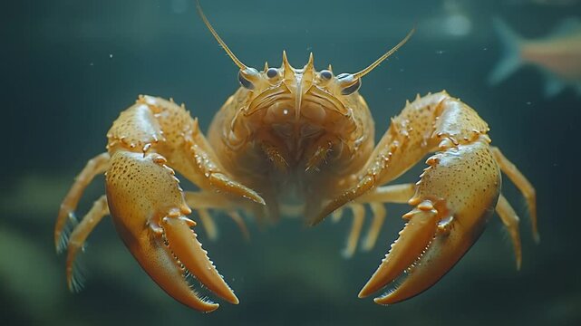 Underwater Exploration of a Fascinating Lobster Interacting with Its Environment.