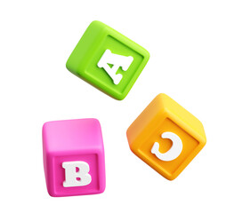 Colorful Cartoon Alphabet Blocks – A B C Letters