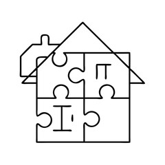 puzzle house icon, puzzle house vector illustration-simple illustration of puzzle house, perfect for puzzle house logos and icons
