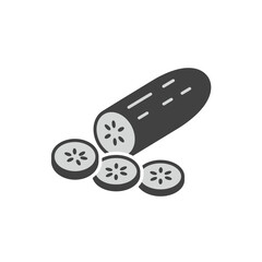 Fototapeta premium Cucumber Slices: Illustrative image of a fresh cucumber, sliced to reveal the inner texture, a perfect element for culinary creativity.