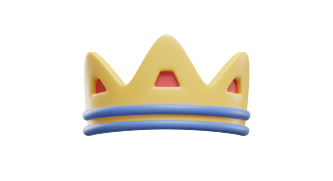Isolated Cartoon Crown with Jewels
