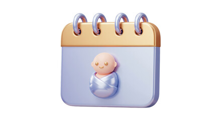 Isolated Calendar with Baby Icon