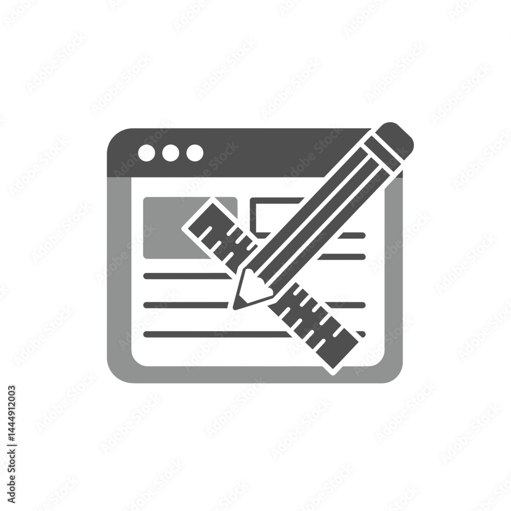 Poster website design essentials: a graphic illustrating website creation, featuring a browser window along