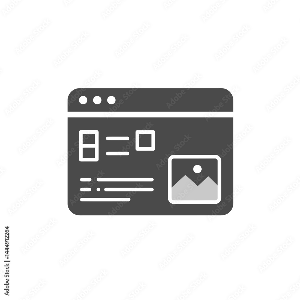 Poster website interface icon: simple and clean icon design for website interface.