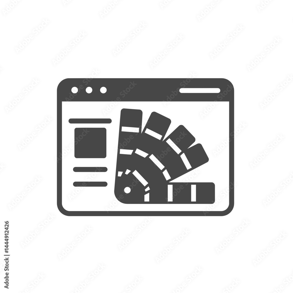 Poster website color palette selection: a clean and minimalist icon of a computer browser window displaying