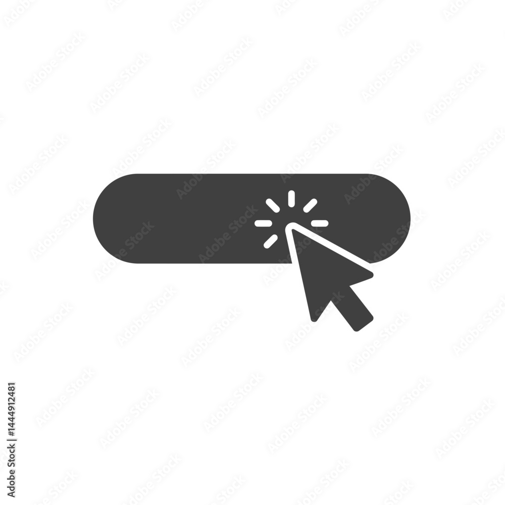 Poster click button icon: a simple yet effective icon depicting a cursor clicking a button, symbolizing int