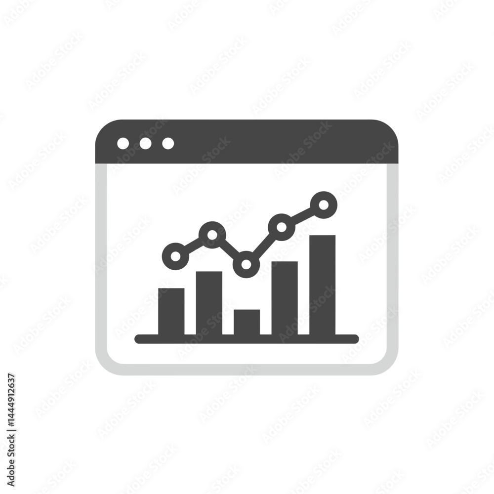 Aufkleber business analytics icon: modern, clean, and professional icon representing business analytics and da