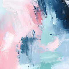 Soft abstract brush strokes art studio digital artwork creative environment close-up light pink and blue concept