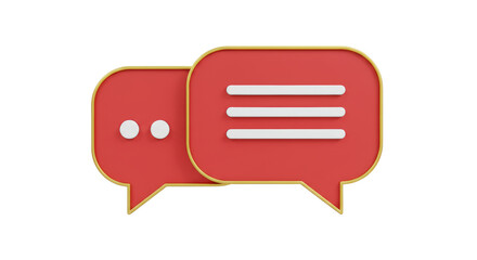 Isolated Red Speech Bubbles
