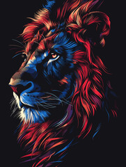 Lion head vector illustration for t-shirt print or poster