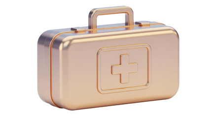 Isolated Gold First Aid Kit