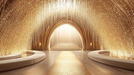 Elegant Interior Space with Glowing Lights and Modern Design Features