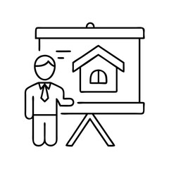 realtor presentation icon, realtor presentation vector illustration-simple illustration of realtor presentation, perfect for realtor presentation logos and icons