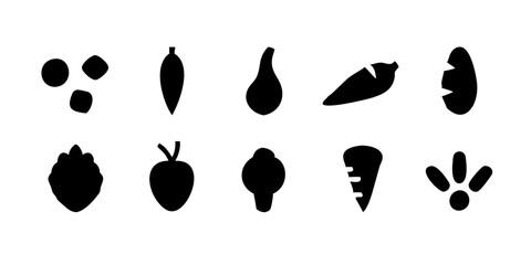 Fototapeta premium Set of root vegetable icons featuring carrot, potato, beetroot, radish, turnip, and more, ideal for food, nutrition, and agriculture designs